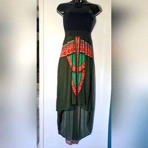 Shoulder-less Bohemian maxi women's summer dress size small